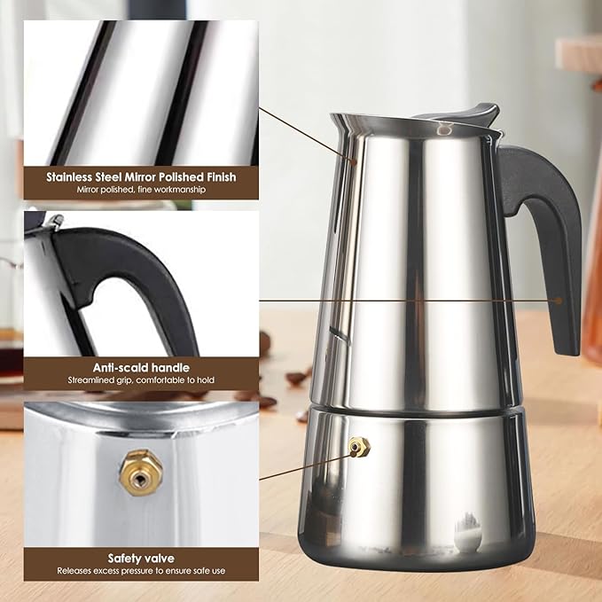 Cafetera Italiana de Acero Inoxidable 9 Tazas de Tradición y Sabor