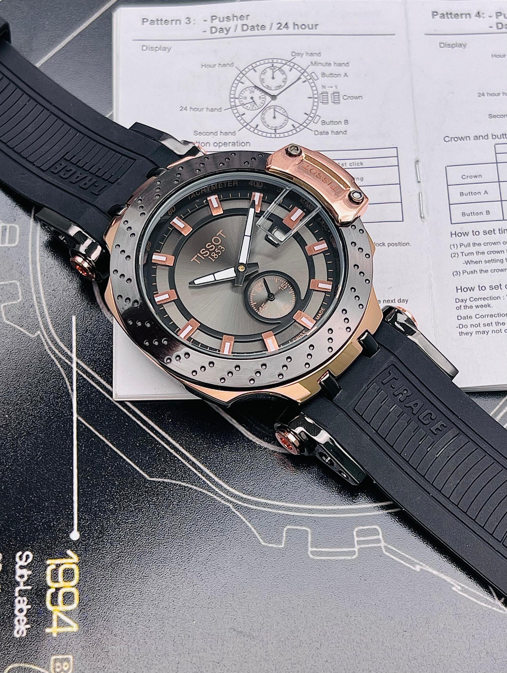 Reloj Metálico con Pulsera de Silicona