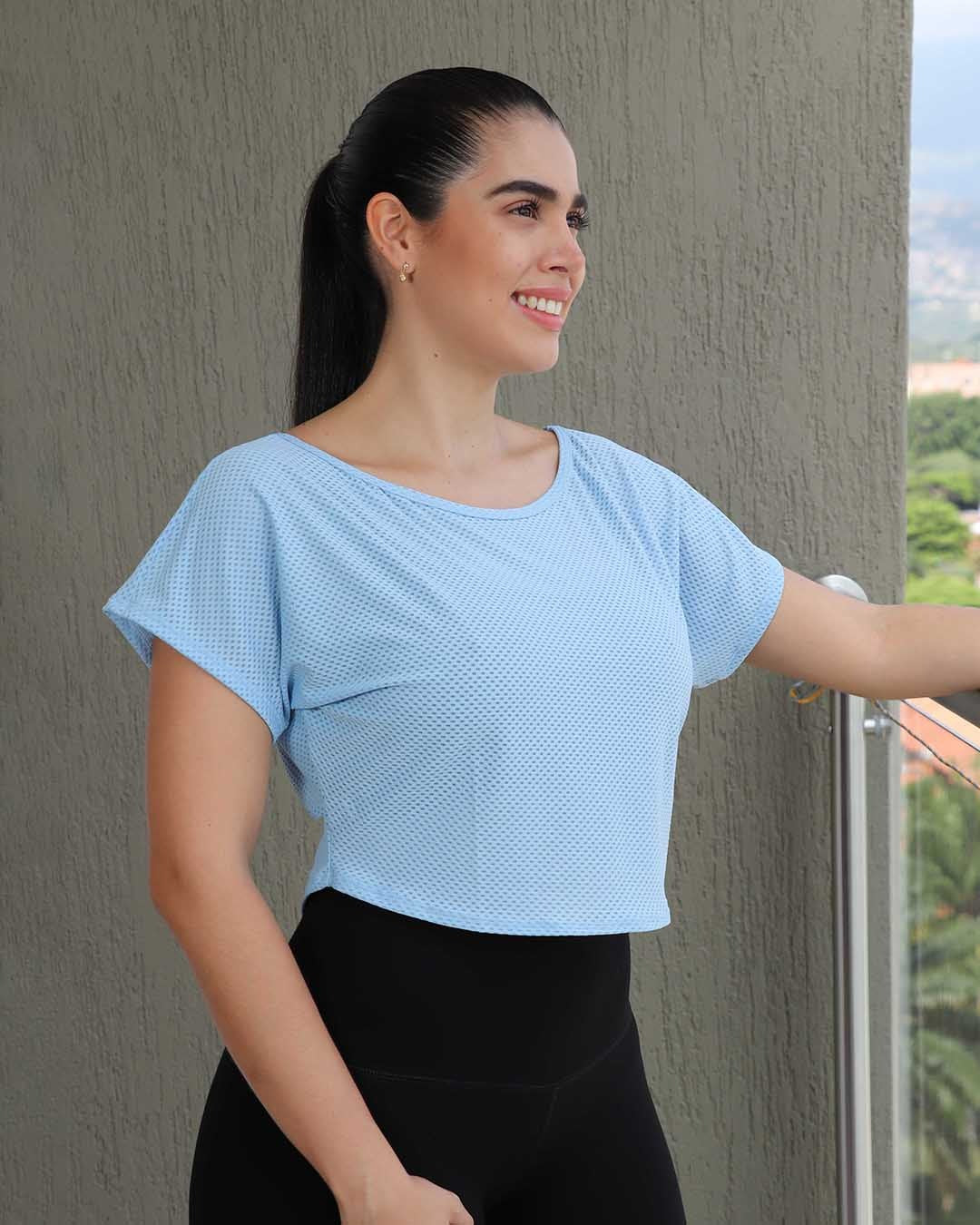 Blusa Hombro Bandeja en Tela Malla