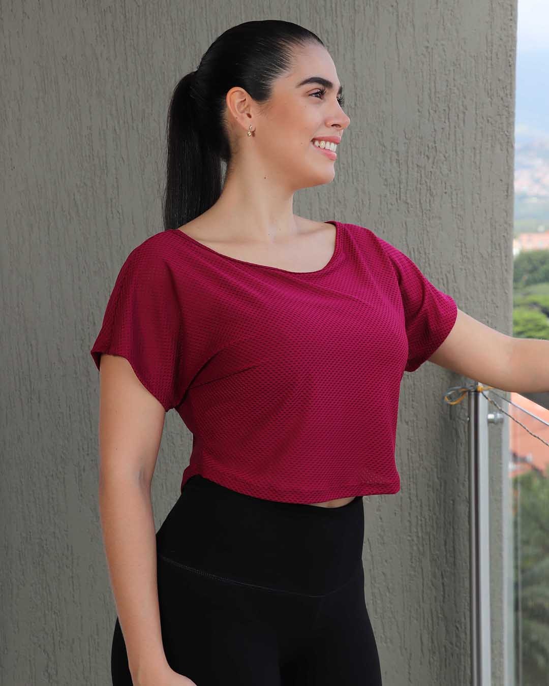 Blusa Hombro Bandeja en Tela Malla